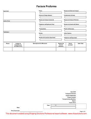 Proforma Invoice (Spanish)
