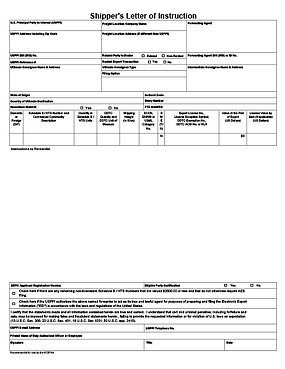 Download Shipper S Letter Of Instruction Forms