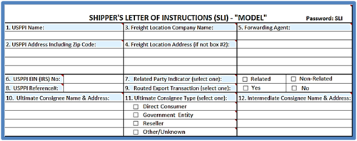 Shipper's Letter of Instruction (SLI) in NCBFAA Format | Shipping Solutions
