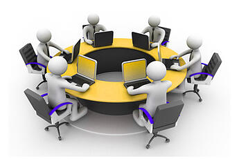 Coordination_Center-Mannequins_sitting_around_table Coordination_Center-Mannequins_sitting_around_table