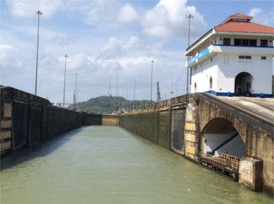 The Miraflores Locks a the Panama Canal