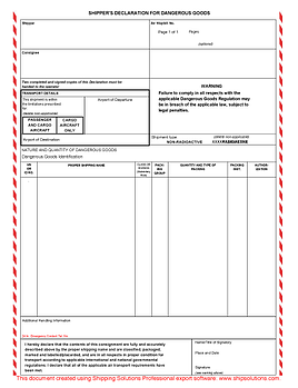Download Dangerous Goods Hazmat Forms