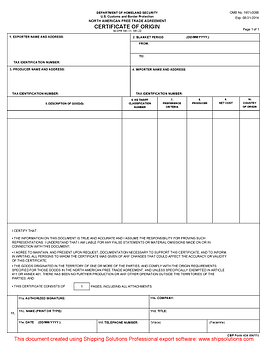 Certificate Of Origin Download Free