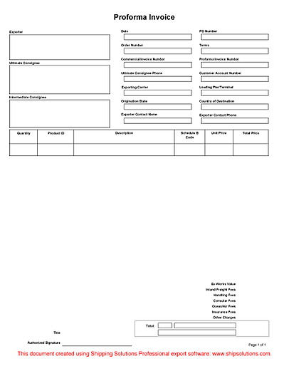 Free International Commercial Invoice Templates - PDF – eForms