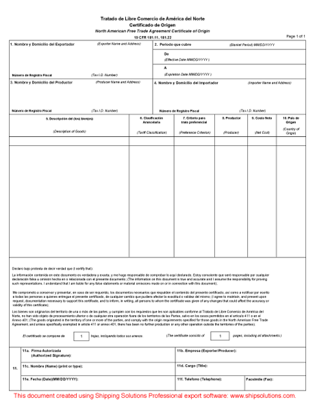 certificate of orgin
