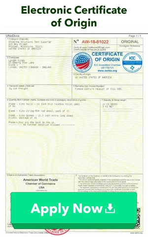 Apply for an Electronic Certificate of Origin