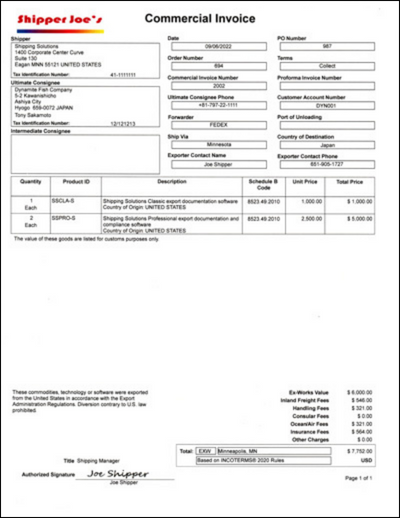 Commercial Invoice