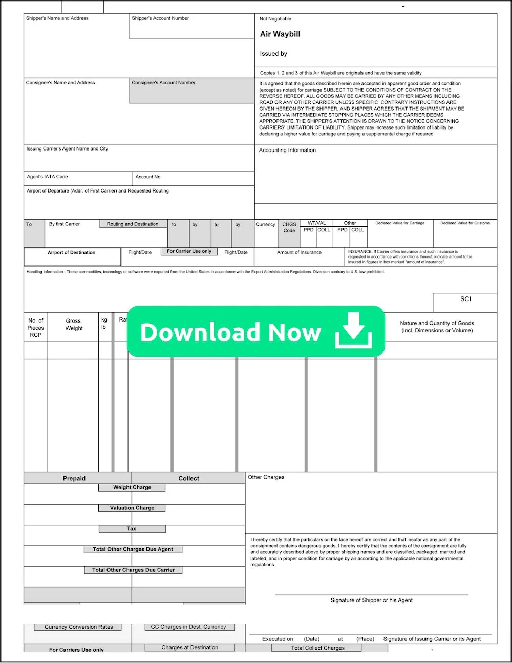 Air Waybill | Download Now