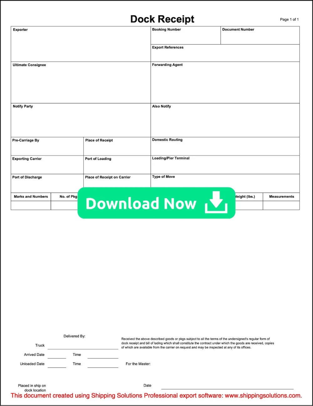 Master Bill Of Lading Template - Download in Word, Google Docs