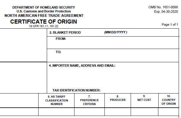 get the latest nafta certificate of origin certificate of orgin