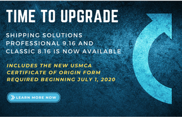 Usmca Certificate Of Origin Now Available In Shipping Solutions Versions 9 16 And 8 16