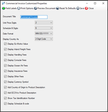 Displaying Schedule B Codes in Shipping Solutions Export Software