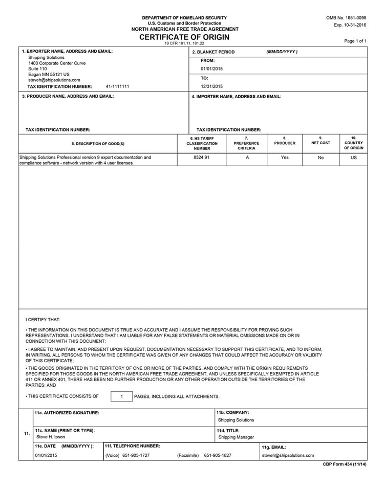 sample-nafta-certificate-of-origin