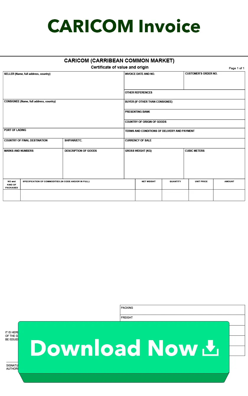 CARICOM Invoice