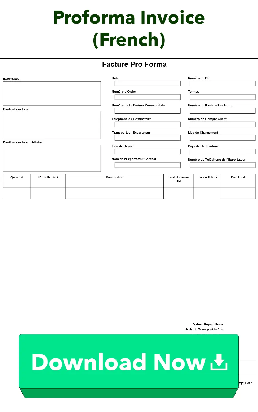 Proforma Invoice (French)
