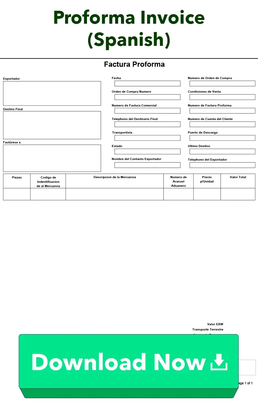 Proforma Invoice (Spanish)