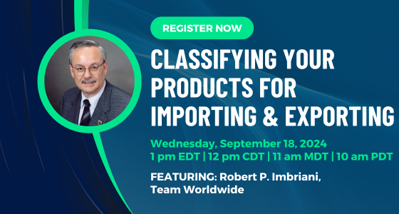Classifying Your Products for Importing and Exporting - September 2024