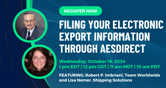 Filing Your Electronic Export Information through AESDirect - October 2024